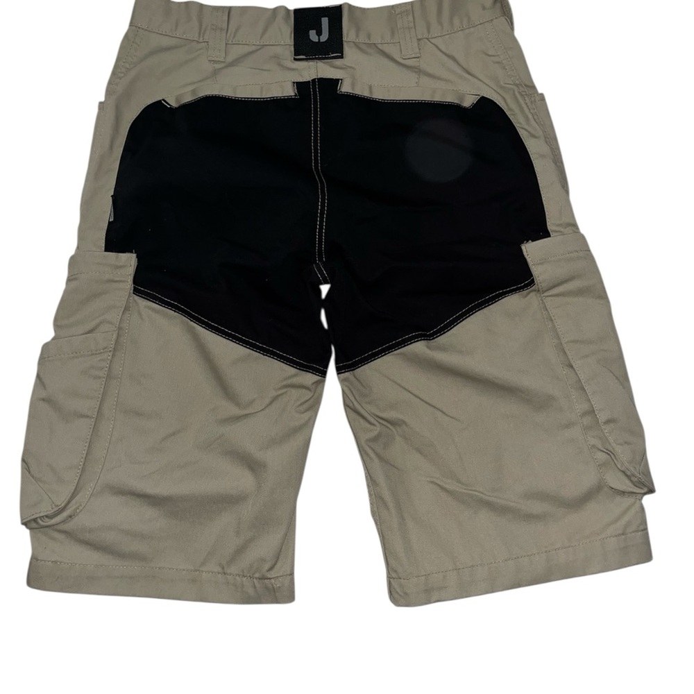 Tan Cargo Shorts with Relaxed Fit and Utility Design
